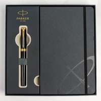 Набор Parker INGENUITY Black Lacquer GT FP F перьевая ручка + блокнот Parker 60 011b24