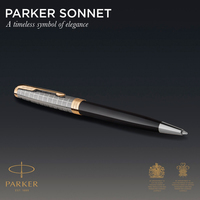 Шариковая ручка Parker SONNET 17 Metal and Black Lacquer GT BP